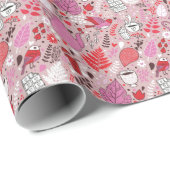 鳥や花の模様 ラッピングペーパー (ロールコーナー)