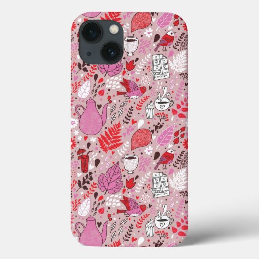 鳥や花の模様 Case-Mate iPhoneケース (裏面)