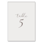 鳥や葉、ロマンチックなベージュのテーブル番号カード テーブルナンバー (正面)