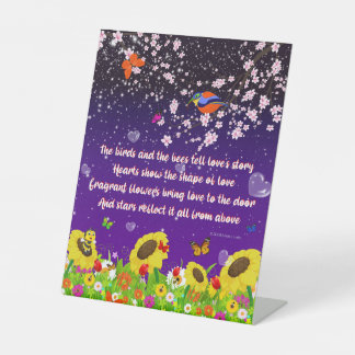 鳥や蜂は愛の物語を語る 台座サイン