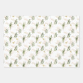 鳥や蜂、蝶が咲く庭の葉 ラッピングペーパーシート (正面2)