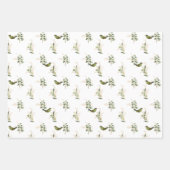 鳥や蜂、蝶が咲く庭の葉 ラッピングペーパーシート (正面)