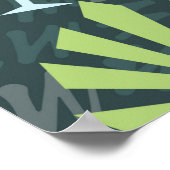 鳥や飲み物とシームレスな熱帯パターン1 ポスター (角)