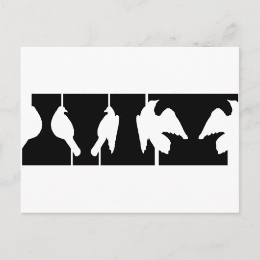 鳥や鳥が飛び去る錯覚 ポストカード (正面)