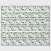 鳥よくはしゃぐ付き白猫 ラッピングペーパー (フラット)