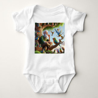 「鳥をテーマにしたベビーは、居心地の良い自然に適インスパイアした ベビーボディスーツ