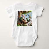 「鳥をテーマにしたベビーは、居心地の良い自然に適インスパイアした ベビーボディスーツ (裏面)