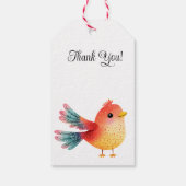 鳥をテーマにした赤ちゃんシャワーかわいい水色 ギフトタグ (裏面)