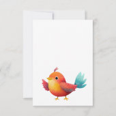 鳥をテーマにした赤ちゃんシャワーかわいい水色 サンキューカード (裏面)