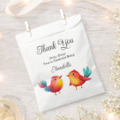 鳥をテーマにした赤ちゃんシャワーかわいい水色 フェイバーバッグ (クリップ留めされた状態)