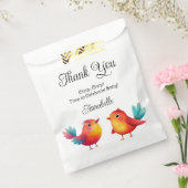 鳥をテーマにした赤ちゃんシャワーかわいい水色 フェイバーバッグ (封をした状態)