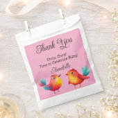 鳥をテーマにした赤ちゃんシャワーかわいい水色 フェイバーバッグ (クリップ留めされた状態)