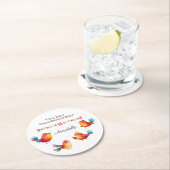 鳥をテーマにした赤ちゃんシャワーかわいい水色 ラウンドペーパーコースター (インサイチュ)