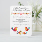 鳥をテーマにした赤ちゃんシャワーかわいい水色 招待状 (スタンド正面)