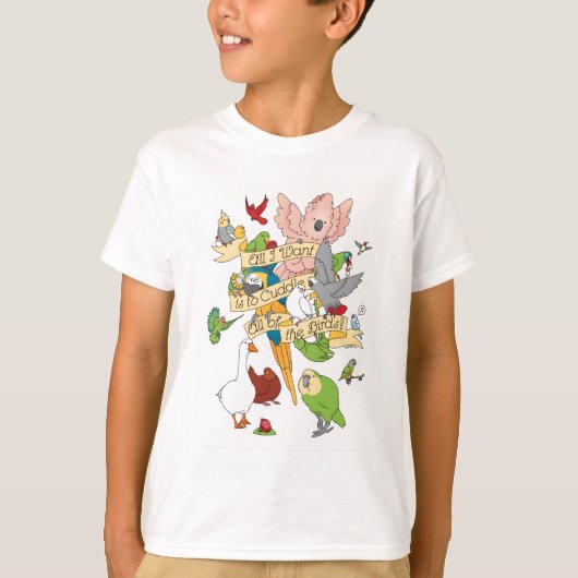 鳥を丸める Tシャツ (正面)