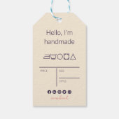 鳥を使った手作り製品のラベル ギフトタグ (裏面)