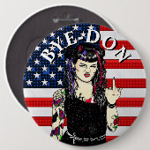 鳥を反転させるパンクゴシックの女の子バイドン 缶バッジ (正面&裏面)