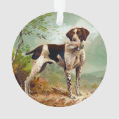 鳥を口に入れたハンター犬 オーナメント (裏面)