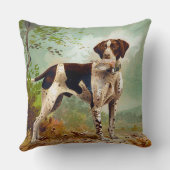 鳥を口に入れたハンター犬 クッション (裏面)