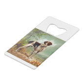 鳥を口に入れたハンター犬 クレジットカード栓抜き (裏面アングル)