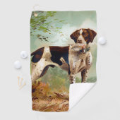 鳥を口に入れたハンター犬 ゴルフタオル (インサイチュ)