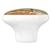 鳥を口に入れたハンター犬 セラミックノブ (側面)