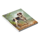 鳥を口に入れたハンター犬 ノートパッド (アングル)