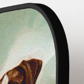 鳥を口に入れたハンター犬 ピックルボールラケット (左詳細)