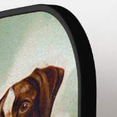 鳥を口に入れたハンター犬 ピックルボールラケット (左詳細)