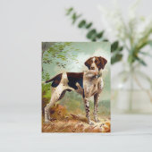 鳥を口に入れたハンター犬 ポストカード (スタンド正面)