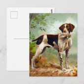 鳥を口に入れたハンター犬 ポストカード (正面/裏面)