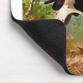 鳥を口に入れたハンター犬 マウスパッド (コーナー)