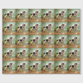 鳥を口に入れたハンター犬 ラッピングペーパー (フラット)