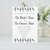 鳥を好む結婚式招待状、完全にカスタマイズ可能 招待状 (スタンド正面)