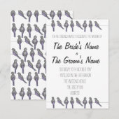 鳥を好む結婚式招待状、完全にカスタマイズ可能 招待状 (正面/裏面)