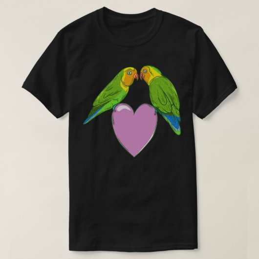 鳥を愛するハート Tシャツ (デザイン正面)