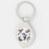 鳥を愛する人のための美しいハミングバード キーホルダー (正面)