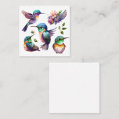 鳥を愛する人のための美しいハミングバード スクエア名刺 (正面/裏面)