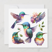 鳥を愛する人のための美しいハミングバード 招待状 (正面)