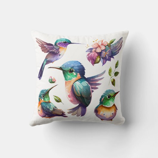 鳥を愛する人のための、美しくかわいいハミングバード クッション (裏面)