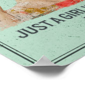 鳥を愛する女の子 – バードウォッチング ポスター (角)