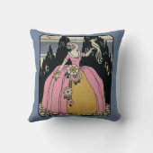 鳥を抱えるヴィンテージ クッション (裏面)