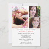 鳥を持つ女の子のための写真のベビーシャワー招待状 招待状 (正面)