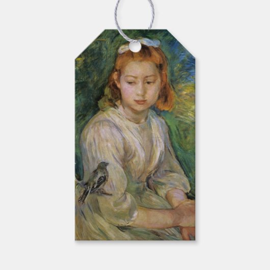 鳥を持つ少女(Berthe Morisot) ギフトタグ (正面)