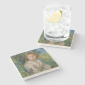 鳥を持つ少女(Berthe Morisot) ストーンコースター (横)