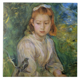 鳥を持つ少女(Berthe Morisot) タイル