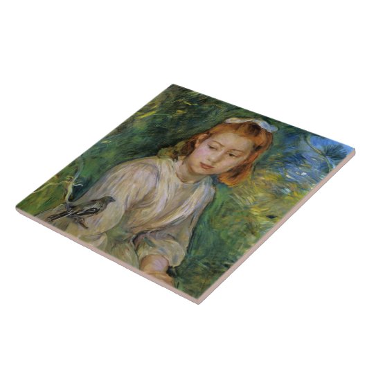鳥を持つ少女(Berthe Morisot) タイル (側面)