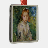 鳥を持つ少女(Berthe Morisot) メタルオーナメント (右)