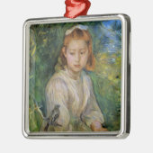 鳥を持つ少女(Berthe Morisot) メタルオーナメント (左)
