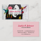 鳥を持つ通りの芸術の落書きの女の子 名刺 (正面/裏面)